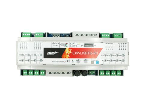 Moduł oświetleniowy, 16 przekaźników bistabilnych 8A/230V, obudowa DIN 12M, EXP-LIGHT16-RN