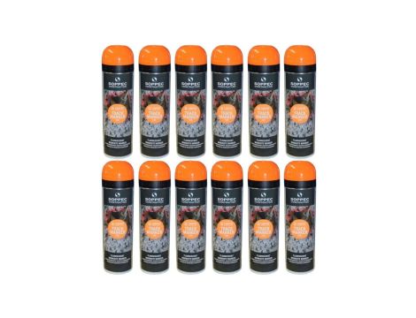 Farba geodezyjna do znakowania spray pomarańczowa 12 sztuk SOPPEC Track Marker