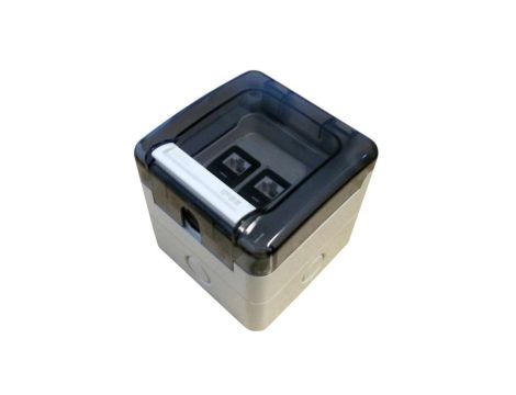 Gniazdo hermetyczne, szczelne 2 x RJ45 IP66 natynkowe (niewyposażone) OS002IP