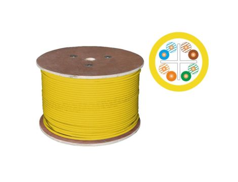 Kabel teleinformatyczny U/UTP kat.6 LSOH B2ca (ŻÓŁTA powłoka) ALANTEC /500m/