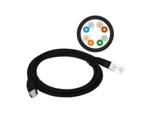 Patch-cord U/UTP kat.5e PVC 1.0m czarny KKU5CZA1