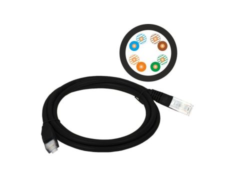 Patch-cord U/UTP kat.5e PVC 1.0m czarny KKU5CZA1