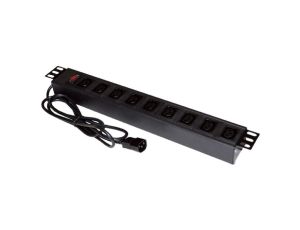 Listwa zasilająca rack 19 cali PDU gniazdo 9 x IEC320 C13 wtyk IEC320 C14