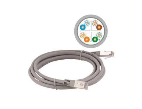 Patch-cord F/UTP kat.6 PVC 5.0m szary KKS6SZA5.0