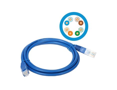 Patch-cord U/UTP kat.5e PVC 1.0m niebieski KKU5NIE1