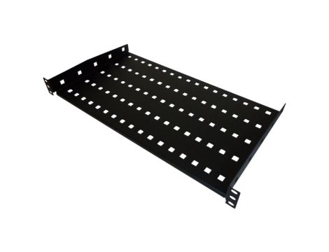 Półka stała 19 1U głęb. 280mm, czarna, 2 punkty mocowania SA-P-19-1U-280-2-C-02