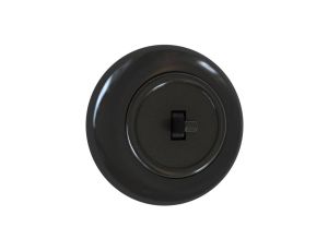 Włącznik światła podtynkowy pojedyńczy schodowy z ramką 10AX 250V IP20 czarny połysk