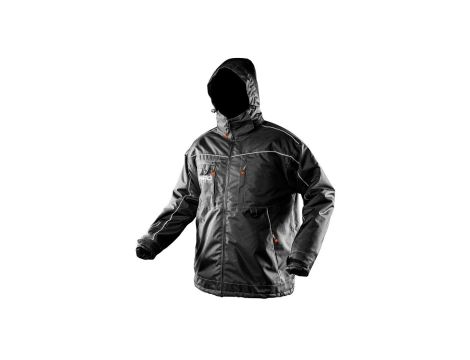 Kurtka ocieplana z kapturem, czarna Oxford robocza rozmiar XXL/58 NEO 81-570-XXL