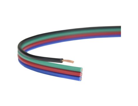 Przewód wstążkowy montażowy TLWY RGB LED 4x0,35 150V kolorowy /100m/