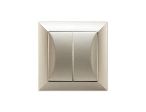 OPAL Wyłącznik łącznik podwójny świecznikowy satyna WP-2 Op PI