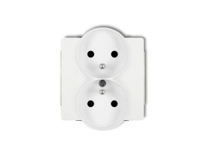 DECO Gniazdo podwójne Z/U do ramki białe DGPR-2z