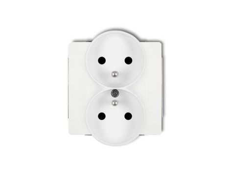 DECO Gniazdo podwójne Z/U do ramki białe DGPR-2z