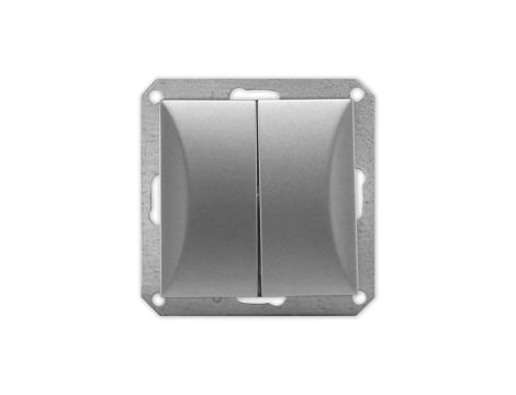 OPAL Wyłącznik łącznik podwójny do ramki srebrny WP-2/m Op SR