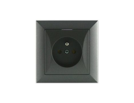 OPAL Gniazdo pojedyncze z uziemieniem grafitowe GPt-16 Op GR