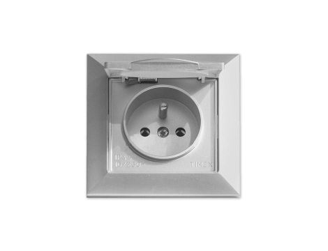 OPAL Gniazdo bryzgoszczelne z uziemieniem srebrne GPT-16 OpH SR