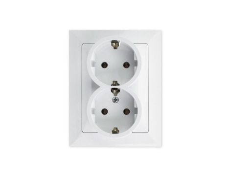OPAL Gniazdo podwójne z uziemieniem Schuko GPt-7 Op BI
