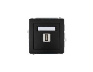 DECO Mechanizm gnizado USB pojedyncze, 5V, 1A do ramki czarne 12DGUSB-1