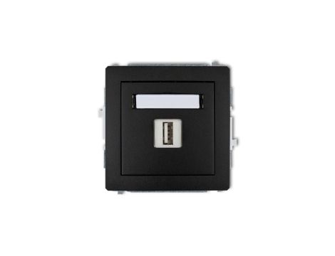 DECO Mechanizm gnizado USB pojedyncze, 5V, 1A do ramki czarne 12DGUSB-1