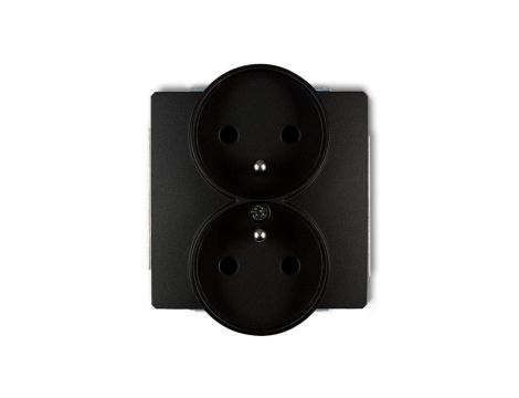 DECO Gniazdo podwójne Z/U do ramki czarny mat 12DGPR-2z