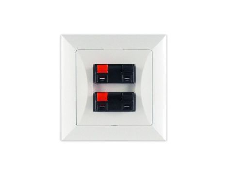 OPAL Gniazdo głośnikowe kolumnowe podwójne białe GG-2 Op BI