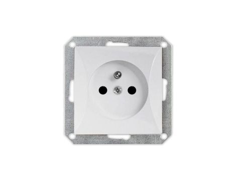 OPAL Gniazdo pojedyncze z uziemieniem do ramki białe GPt-16/m Op BI