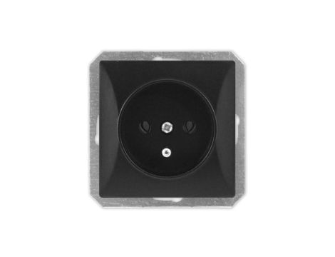 OPAL Gniazdo pojedyncze z uziemieniem do ramki czarny mat GPt-16/m Op CZ/MAT