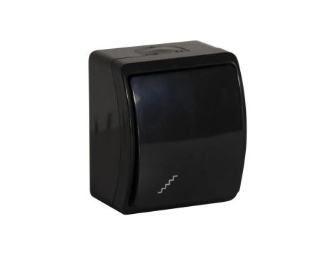 KOALA Łącznik pojedynczy schodowy natynkowy wodoodporny IP44 czarny 153-05