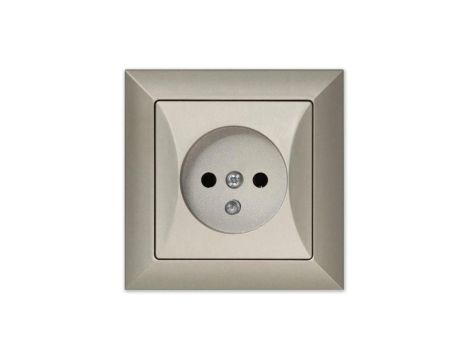 OPAL Gniazdo pojedyncze z uziemieniem satyna GPt-16 Op PI