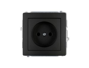 DECO Gniazdo pojedyncze B/U do ramki czarny mat 12DGP-1