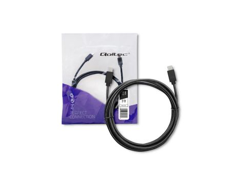 Qoltec Kabel USB 2.0 typ C męski USB 2.0 typ C męski 2m Czarny