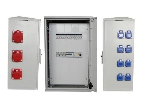 Rozdzielnica elektryczna budowlana na elewacje (8x2P+Z, 2x16A/5P, 1x32A/5P) RB40x60-K40-00128Z-EL