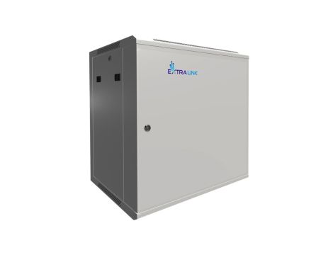 Szafa rack montowana na ścianie, drzwi blaszane pełne Extralink 12U 600x450 ASP Szara
