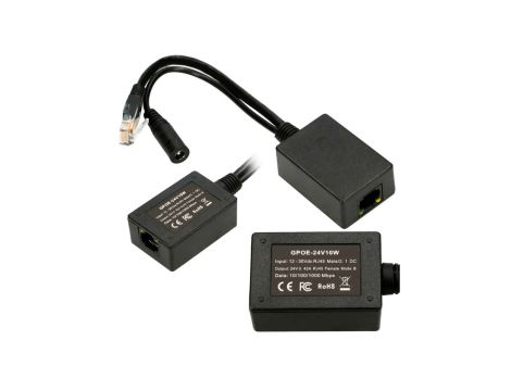Inwerter PoE Wejście 1x 1000Mb/s RJ45/Jack 10-24V, Wyjście 24V Extralink 1 Portowy