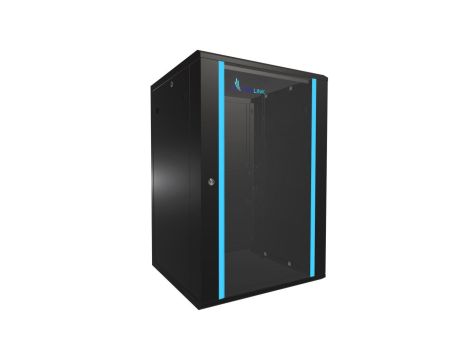 Szafa rack montowana na ścianie Extralink 18U 600x600 Czarna