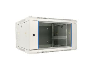 Szafa rack montowana na ścianie, dwusekcyjna Extralink 6U 600x600 AZH Szara