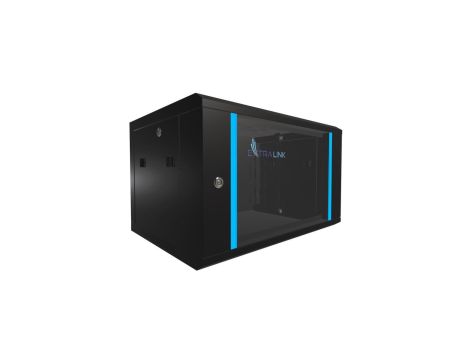 Szafa rack montowana na ścianie Extralink 6U 600x450 Czarna