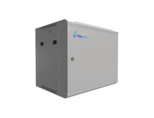 Szafa rack montowana na ścianie, drzwi blaszane pełne Extralink 9U 600x450 ASP Szara