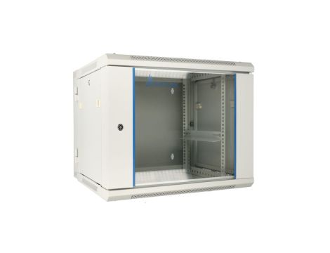 Szafa rack montowana na ścianie, dwusekcyjna Extralink 9U 600x600 AZH Szara