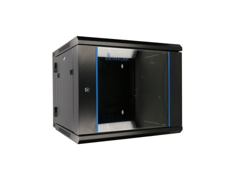 Szafa rack montowana na ścianie, dwusekcyjna Extralink 6U 600x600 AZH Czarna