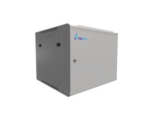 Szafa rack montowana na ścianie, drzwi blaszane pełne Extralink 9U 600x600 ASP Szara