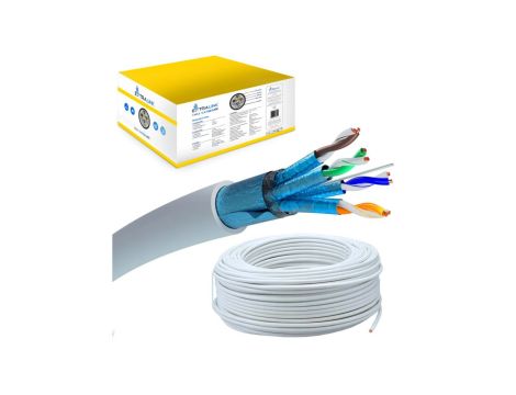 Kabel sieciowy skrętka 500M LSZH Extralink CAT6A FTP (F/FTP) V2 Wewnętrzny