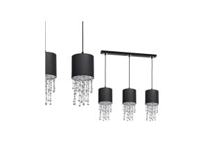 Lampa wisząca ALMERIA BLACK/CHROME 3xE27 MLP64300 Milagro