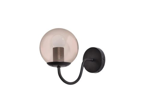 Kinkiet klasyczny HOOK z szklanym kloszem w kształcie kuli czarny LP-125/1W BK Light Prestige