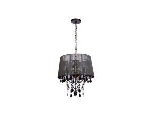 Żyrandol Mona z czarnym kloszem na łańcuszku do salonu LP-5005/3P czarna Light Prestige