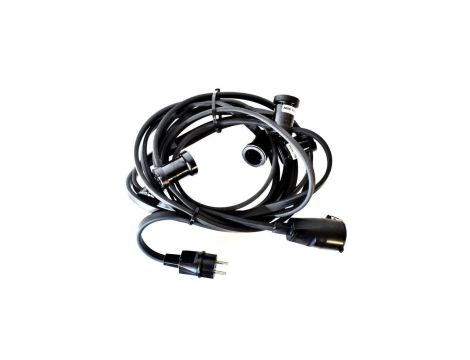 GIRLANDA PROFESJONALNA IP44 CZARNA 10M + GNIAZDO EKO1595 Milagro