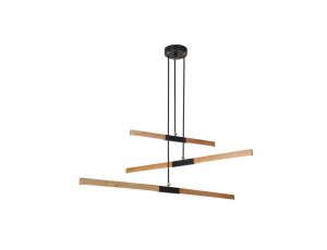 Trój poziomowa lampa wisząca LUGANO z drewnianymi listwami LED LP-2828/3P Light Prestige