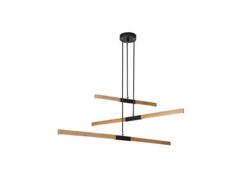 Trój poziomowa lampa wisząca LUGANO z drewnianymi listwami LED LP-2828/3P Light Prestige