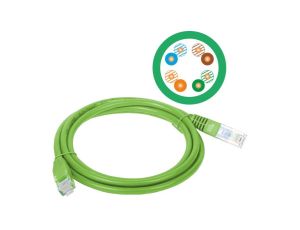 Patch-cord U/UTP kat.5e PVC 5.0m zielony KKU5ZIE5