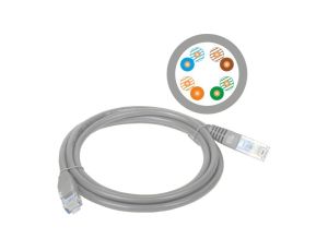 Patch-cord U/UTP kat.5e PVC 15.0m szary KKU5SZA15