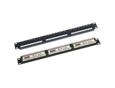 Patch panel 1U/19 cali UTP nieekranowany 24 porty kat. 6 złącza LSA PK-U6-1